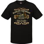 Schwarze Kurzärmelige HARLEY-DAVIDSON Military T-Shirts für Herren Größe XXL 