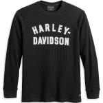 Schwarze Langärmelige HARLEY-DAVIDSON T-Shirts für Herren Größe S 