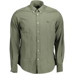 Reduzierte Grüne Casual Langärmelige HARMONT&BLAINE Button Down Kragen Langarm-Poloshirts mit Knopf aus Baumwolle für Herren Größe XL 
