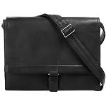 Reduzierte Schwarze Harold's Campo Messenger Bags & Kuriertaschen mit Reißverschluss aus Leder mit Laptopfach für Damen 