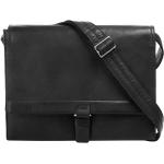 Schwarze Harold's Messenger Bags & Kuriertaschen aus Leder mit Laptopfach für Damen 