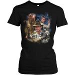 Harrison Ford Damen T-Shirt | Vintage Indiana Jones Retro Kult Girlie (M, Druck: Bunt)