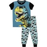 Bunte Kinderschlafanzüge & Kinderpyjamas mit Dinosauriermotiv für Jungen Größe 140 für den für den Winter 