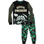 Schwarze Kinderschlafanzüge & Kinderpyjamas mit Dinosauriermotiv aus Baumwollmischung für Jungen Größe 104 für den für den Winter 