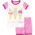Rosa Kurze Kinderschlafanzüge mit Eismotiv für Mädchen Größe 116 