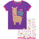 Violette Motiv Kinderschlafanzüge & Kinderpyjamas mit Lama-Motiv aus Baumwollmischung für Mädchen Größe 116 für den für den Winter 