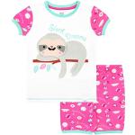 Rosa Motiv Kurze Kinderschlafanzüge aus Baumwollmischung für Mädchen Größe 110 für den für den Winter 