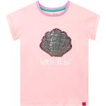 Rosa Kurzärmelige Pailletten Shirts für Kinder mit Pailletten für Mädchen Größe 122 