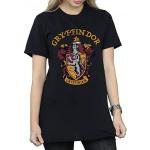 Schwarze Langärmelige Harry Potter Gryffindor T-Shirts für Damen Größe 3 XL 