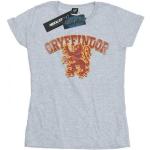 Anthrazitfarbene Langärmelige Harry Potter Gryffindor T-Shirts aus Baumwolle für Damen Größe XXL 