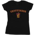 Schwarze Langärmelige Harry Potter Gryffindor T-Shirts aus Baumwolle für Damen Größe XXL 