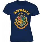 Blaue Langärmelige Harry Potter Hogwarts T-Shirts aus Baumwolle für Damen Größe XXL 