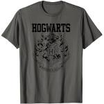 Graue Langärmelige Harry Potter Hogwarts V-Ausschnitt T-Shirts für Herren Größe S für den für den Sommer 