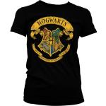 Schwarze Harry Potter Hogwarts T-Shirts für Damen Größe L 
