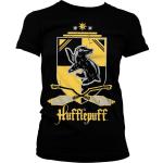 Schwarze Harry Potter Hufflepuff T-Shirts für Damen Größe L 