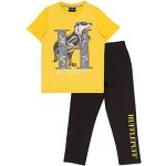 Harry Potter Hufflepuff Jungen Lange Pyjamas Set Schwarz Gelb 152 | Geschenkidee für Jungen, Kinder-Nachtwäsche