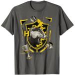 Graue Langärmelige Harry Potter Hufflepuff V-Ausschnitt T-Shirts für Herren Größe S für den für den Sommer 