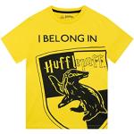 Gelbe Kurzärmelige Harry Potter Hufflepuff Kinder T-Shirts für Jungen Größe 152 