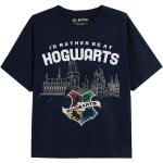 Marineblaue Kurzärmelige Harry Potter Hogwarts Kinder T-Shirts aus Baumwolle für Mädchen Größe 146 