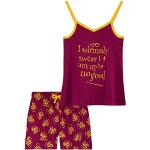 Burgundfarbene Harry Potter Kurze Kinderschlafanzüge aus Baumwolle für Mädchen 
