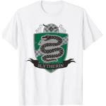 Weiße Langärmelige Harry Potter Slytherin V-Ausschnitt T-Shirts für Herren Größe S für den für den Sommer 