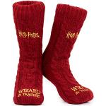 Burgundfarbene Bestickte Harry Potter Thermo-Socken aus Fleece für Damen Größe 39 für den für den Winter 