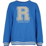 Blaue Bestickte Harry Potter Ravenclaw Rundhals-Ausschnitt Damensweatshirts aus Frottee Größe XXL 