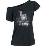 Schwarze Harry Potter Rundhals-Ausschnitt T-Shirts mit Glitzer aus Baumwolle für Damen Größe XXL 