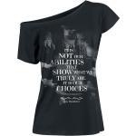 Schwarze Harry Potter Hogwarts Rundhals-Ausschnitt T-Shirts für Damen Größe 5 XL 