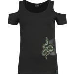 Schwarze Harry Potter Slytherin T-Shirts mit Cutwork für Damen Größe XXL 