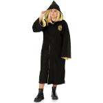 Schwarze Harry Potter Hufflepuff Bademäntel mit Kapuze aus Polyester mit Kapuze für Damen Einheitsgröße 