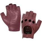Reduzierte Burgundfarbene Fingerlose Handschuhe & Halbfinger-Handschuhe aus Lammfell für Damen Größe L 