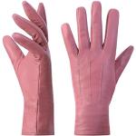 Rosa Vintage Touchscreen-Handschuhe aus Leder für Damen Größe M für den für den Winter 