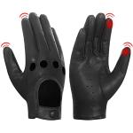Schwarze Touchscreen-Handschuhe aus Lammfell für Damen Größe M für den für den Sommer 