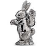 Silberne Osterhasen mit Tiermotiv aus Kunststein 