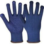 Blaue Strick-Handschuhe mit Tiermotiv aus PVC 