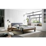 Anthrazitfarbene Moderne Hasena Rechteckige Doppelbetten geölt aus Massivholz 160x200 