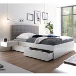 Hellbraune Moderne Hasena Betten mit Bettkasten Lackierte aus Massivholz mit Schublade 120x200 