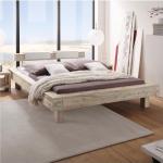 Weiße Moderne Hasena Balkenbetten lackiert aus Massivholz 160x220 