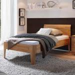 Hellbraune Einzelbetten geölt aus Massivholz 100x220 