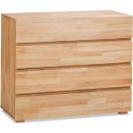 Braune Hasena Wood-Line Nachhaltige Kommoden Buche geölt aus Massivholz mit Schublade 