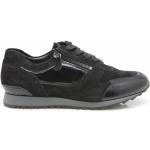 Schwarze Hassia Low Sneaker in Komfortweite aus Veloursleder mit herausnehmbarem Fußbett für Damen Größe 40,5 