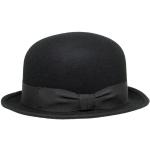 Schwarze Unifarbene Elegante Melonen-Hüte aus Wolle für Herren Größe S 