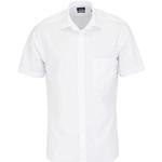 Weiße Unifarbene Kurzärmelige HATICO Kentkragen Hemden mit Kent-Kragen für Herren 