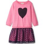 Reduzierte Pinke Langärmelige Hatley Kinderlangarmkleider mit Herz-Motiv aus Baumwollmischung für Mädchen Größe 134 