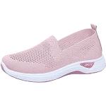 Pinke Elegante Slip-on Sneaker ohne Verschluss aus Leder atmungsaktiv für Damen Größe 41 für den für den Sommer 