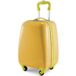 Reduzierte Gelbe Hauptstadtkoffer Kinderreisetrolleys mit Flugzeug-Motiv mit Teleskopgriff S - Handgepäck 