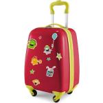 Rote Hauptstadtkoffer Kunststofftrolleys 24l mit Flugzeug-Motiv mit Rollen für Kinder S - Handgepäck 