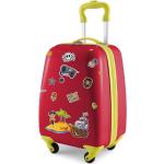 Rote Hauptstadtkoffer Kunststofftrolleys 24l mit Flugzeug-Motiv für Kinder S - Handgepäck 