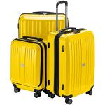 HAUPTSTADTKOFFER - X-Berg - 3er Koffer-Set Hartschalen-Koffer Koffer Trolley Rollkoffer Reisekoffer, TSA, (S, M & L) Gelb glänzend